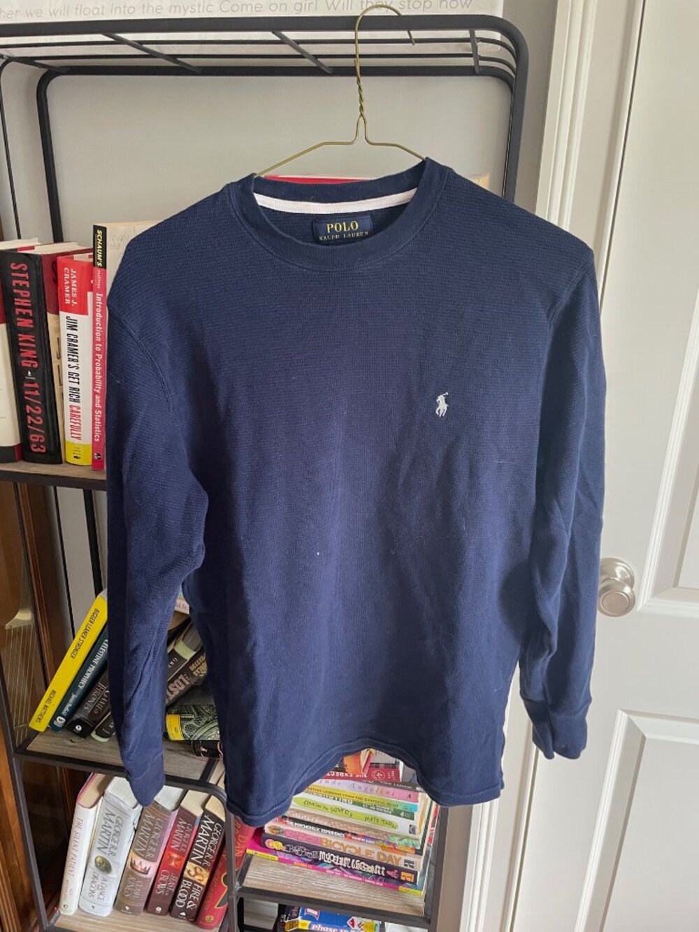Polo Ralph Lauren Textured Thermal Long Sleeve Shirt (Medium - M) Navy